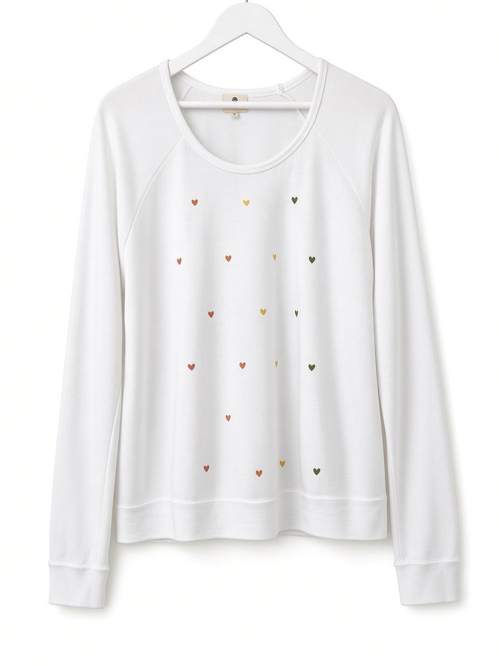 NWT Sundry Long Sleeve Crewneck Rainbow Heart Soft Sweatshirt Med